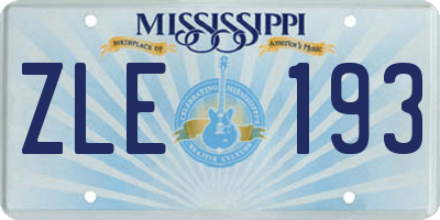 MS license plate ZLE193