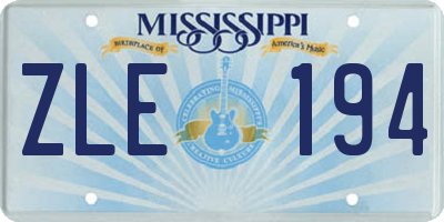 MS license plate ZLE194