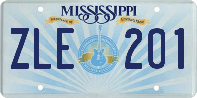 MS license plate ZLE201