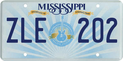 MS license plate ZLE202