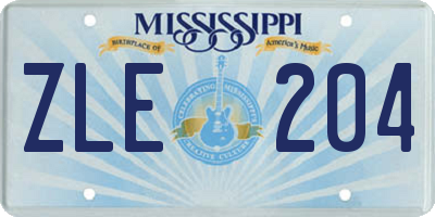 MS license plate ZLE204