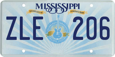 MS license plate ZLE206