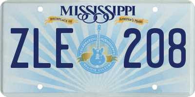 MS license plate ZLE208