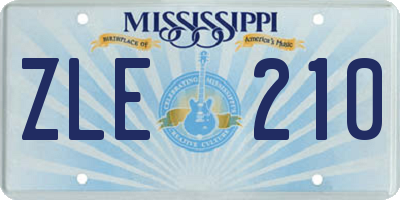 MS license plate ZLE210