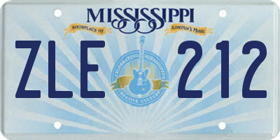 MS license plate ZLE212
