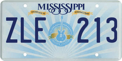 MS license plate ZLE213