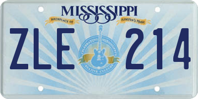MS license plate ZLE214