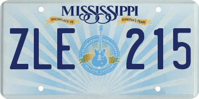 MS license plate ZLE215