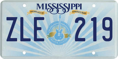 MS license plate ZLE219