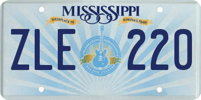 MS license plate ZLE220