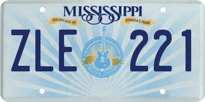 MS license plate ZLE221