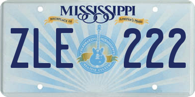 MS license plate ZLE222