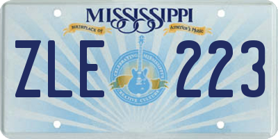 MS license plate ZLE223