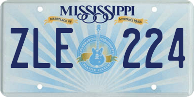 MS license plate ZLE224