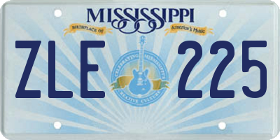 MS license plate ZLE225
