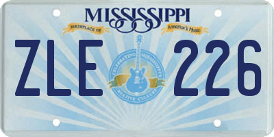 MS license plate ZLE226