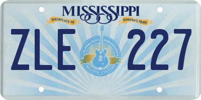 MS license plate ZLE227