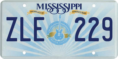 MS license plate ZLE229