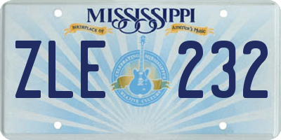 MS license plate ZLE232