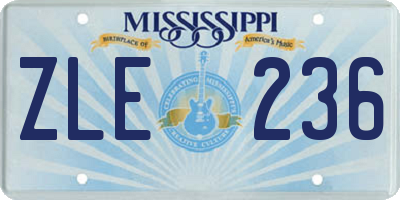 MS license plate ZLE236