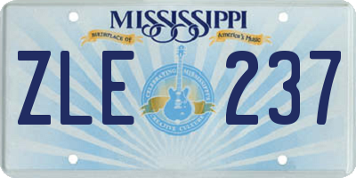MS license plate ZLE237