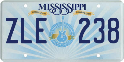 MS license plate ZLE238