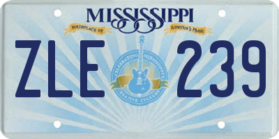 MS license plate ZLE239