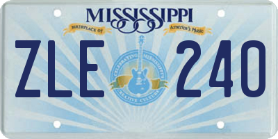 MS license plate ZLE240