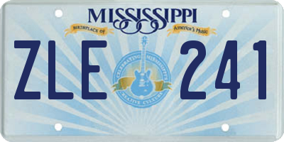 MS license plate ZLE241