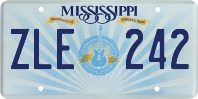MS license plate ZLE242