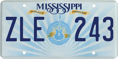 MS license plate ZLE243