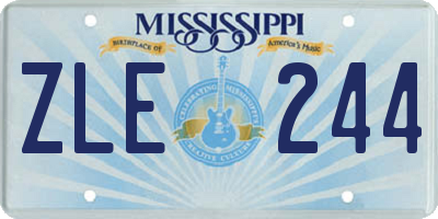 MS license plate ZLE244