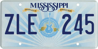 MS license plate ZLE245