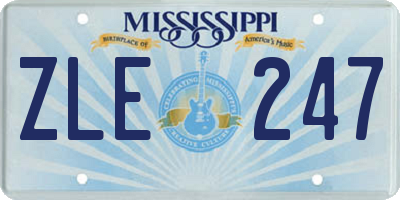 MS license plate ZLE247