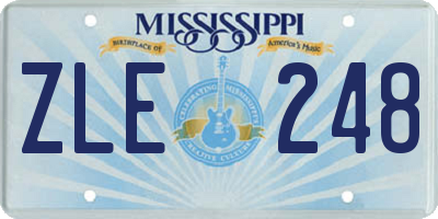 MS license plate ZLE248