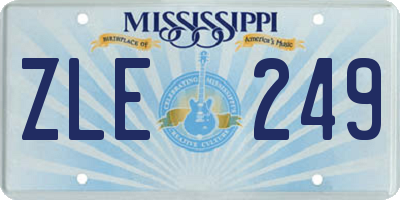 MS license plate ZLE249