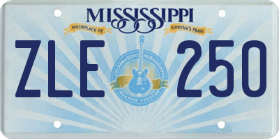 MS license plate ZLE250