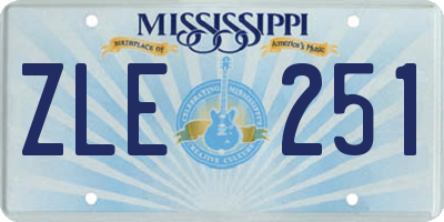 MS license plate ZLE251