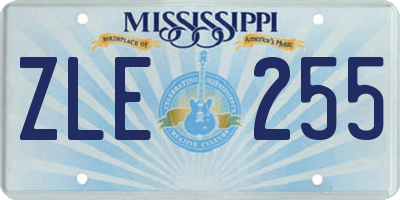 MS license plate ZLE255