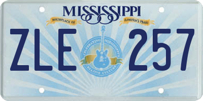 MS license plate ZLE257