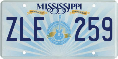 MS license plate ZLE259
