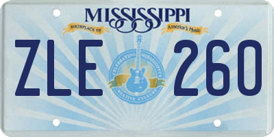 MS license plate ZLE260