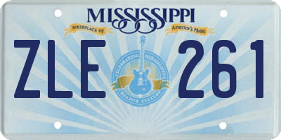 MS license plate ZLE261