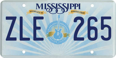MS license plate ZLE265