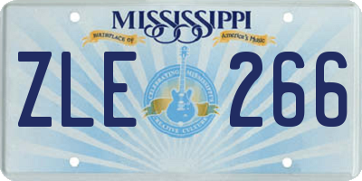 MS license plate ZLE266