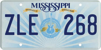 MS license plate ZLE268