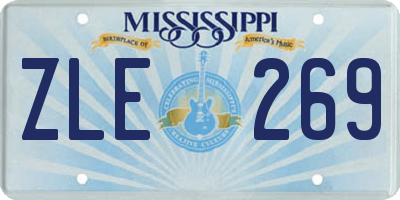 MS license plate ZLE269