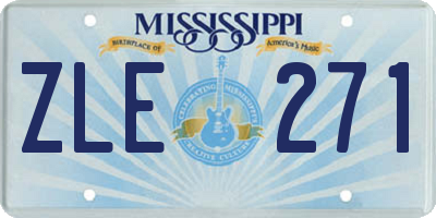 MS license plate ZLE271