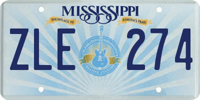 MS license plate ZLE274