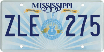 MS license plate ZLE275